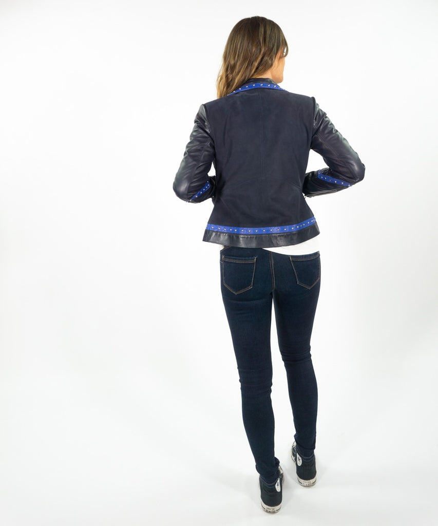 Chaqueta nobuck niquel tacks