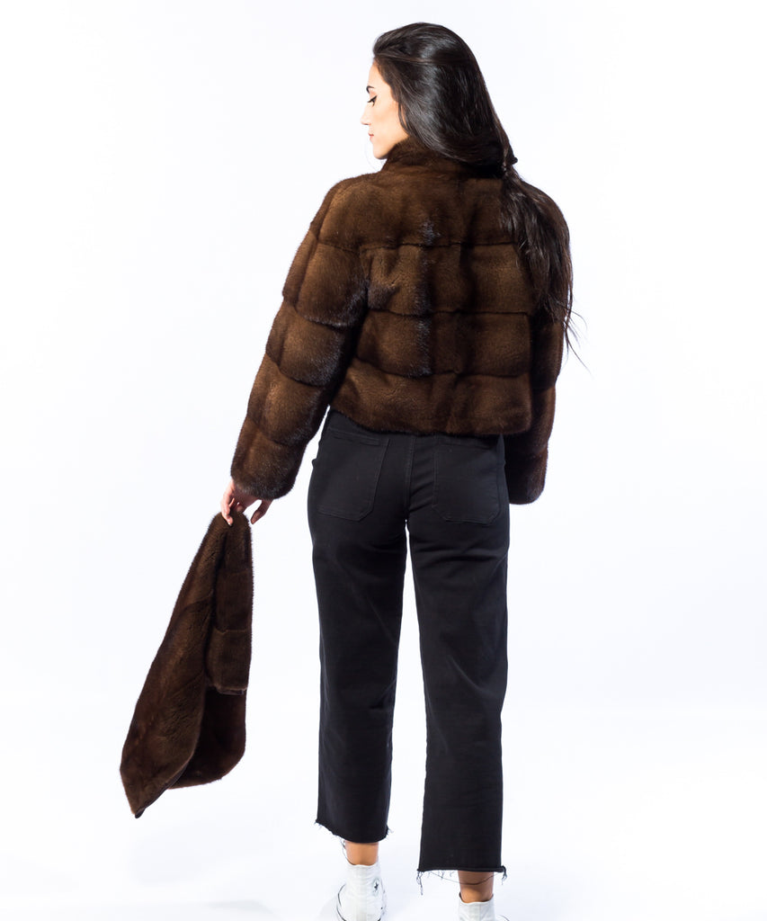 Abrigo de visón demi buff peletería 