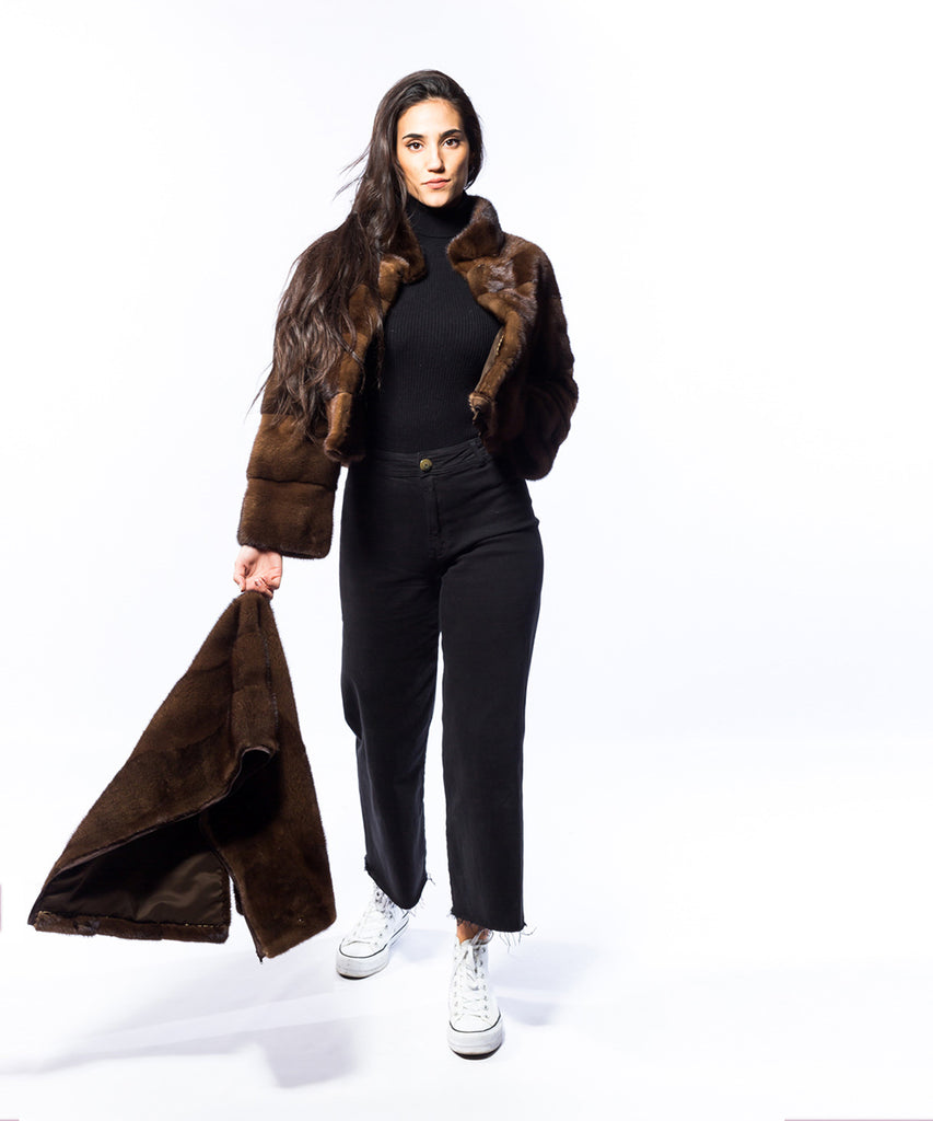 Abrigo de visón demi buff peletería 