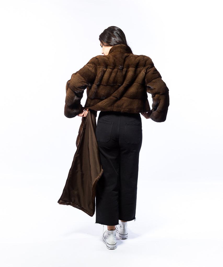 Abrigo de visón demi buff peletería 