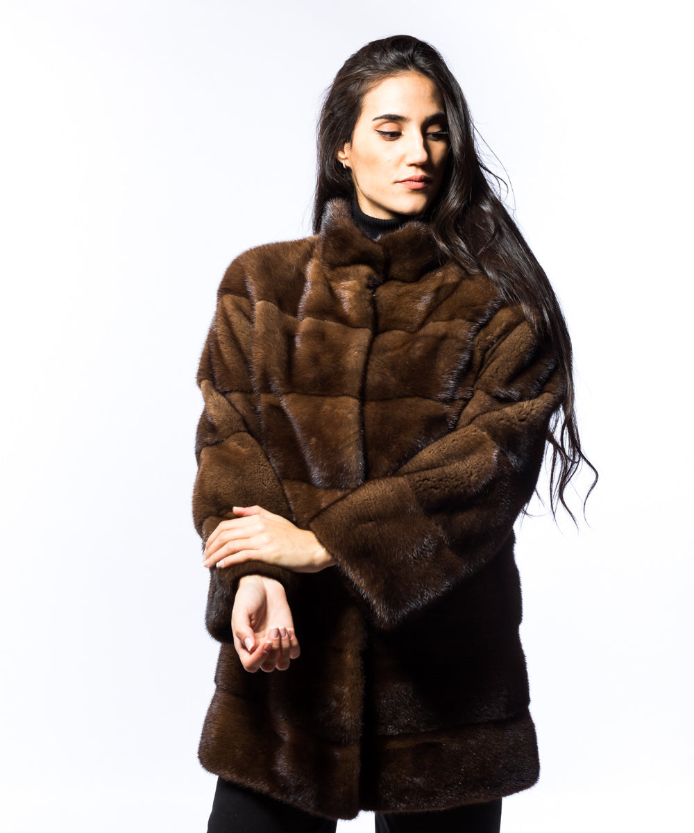 Peletería Abrigo De Ante Y Pelo Abrigo De Visón Covertible Demi