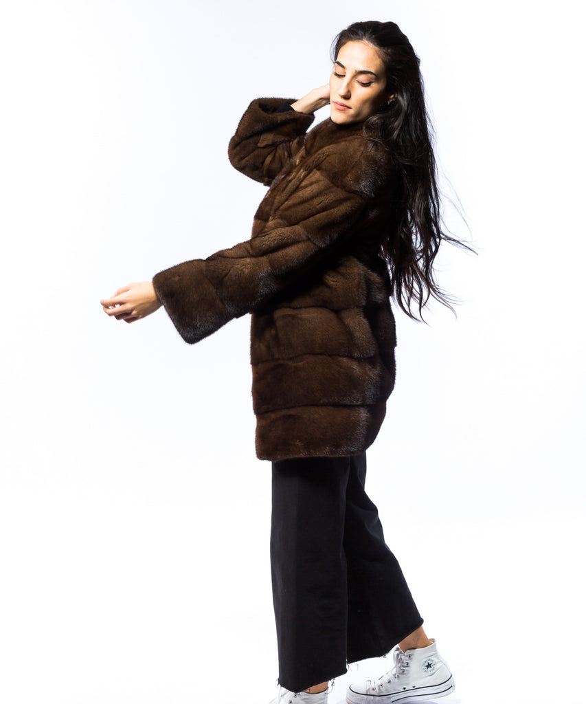 Abrigo de visón demi buff peletería 