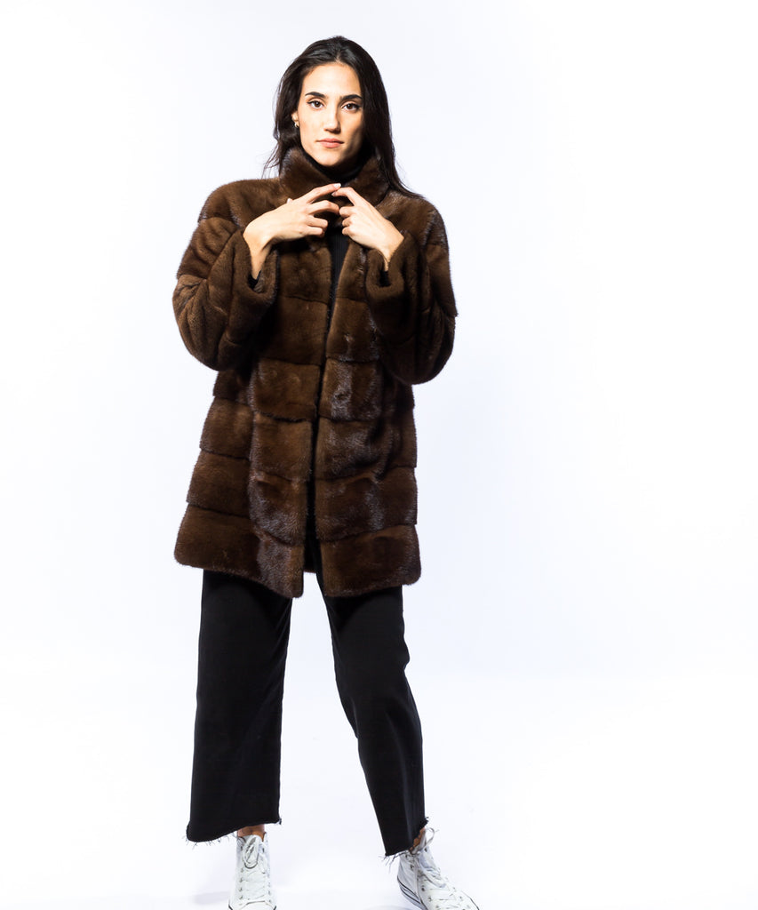 Abrigo de visón demi buff peletería 