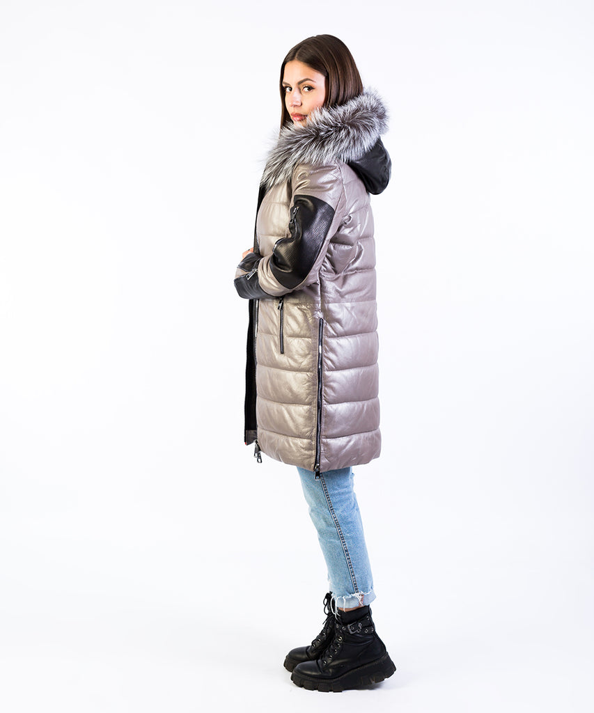 Abrigo napa acolchado mujer