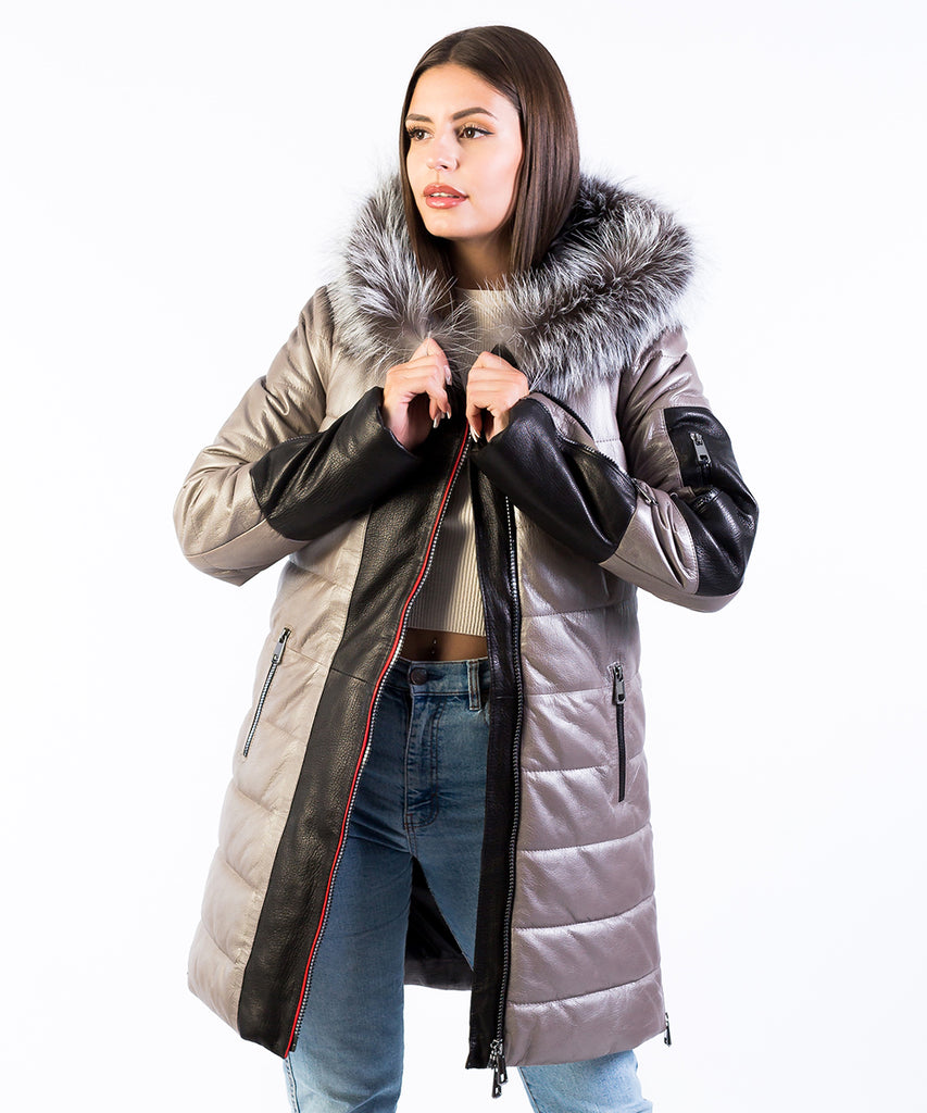 Abrigo napa acolchado mujer