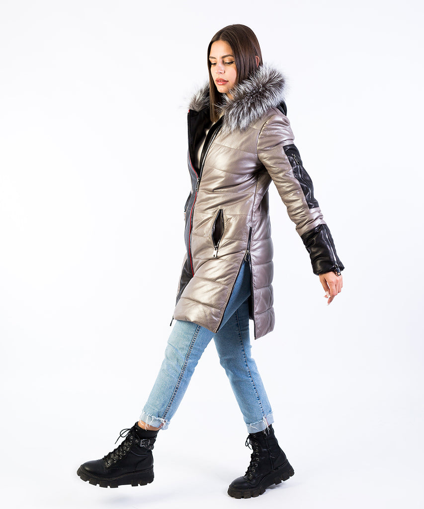 Abrigo napa acolchado mujer