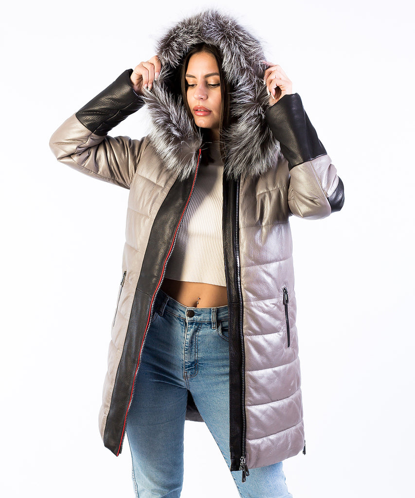 Abrigo napa acolchado mujer