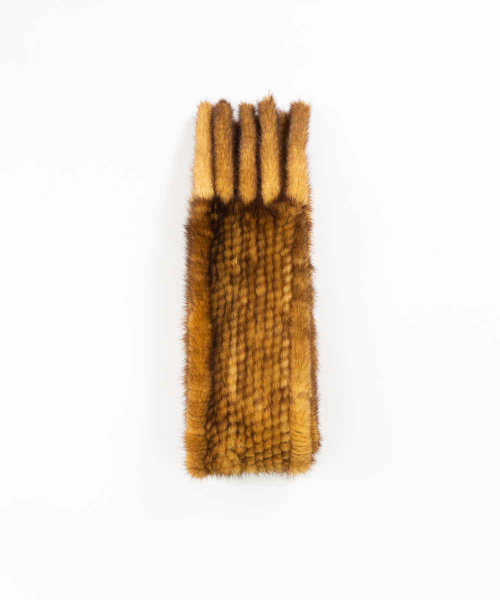 Bufanda piel de tricotado gold – HervásPiel