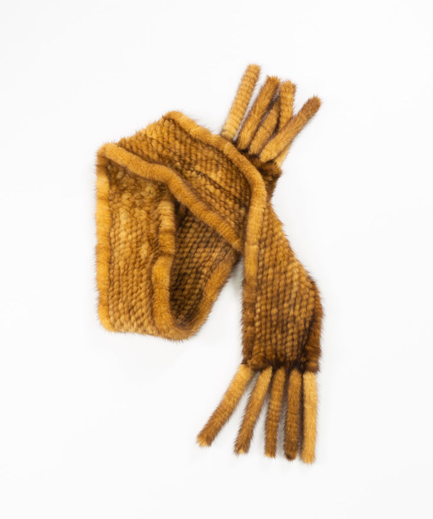 Bufanda visón tricotado gold2