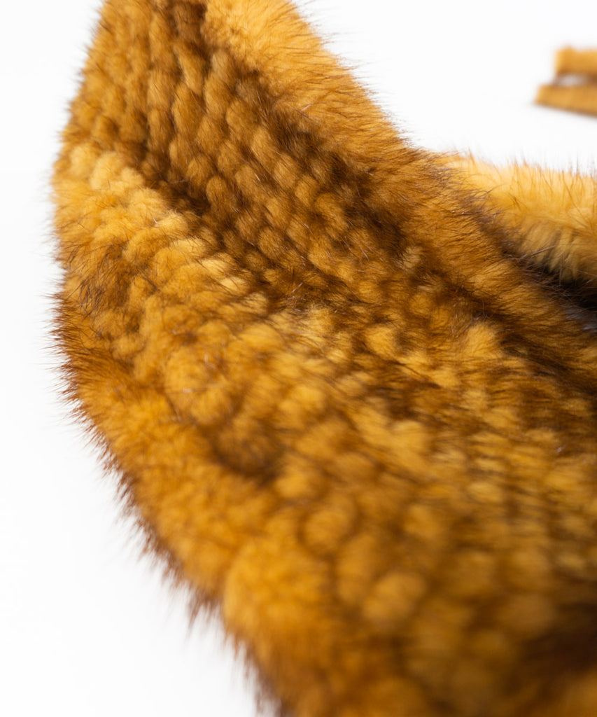 Bufanda visón tricotado gold3