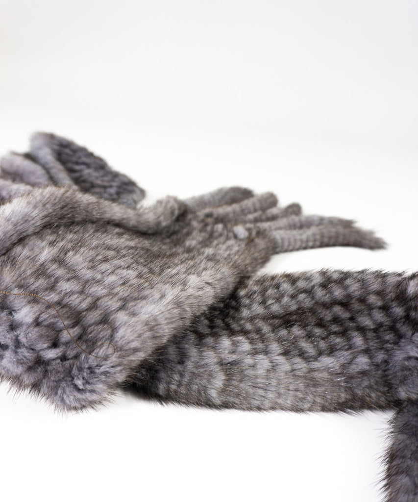 Bufanda visón tricotado gris3