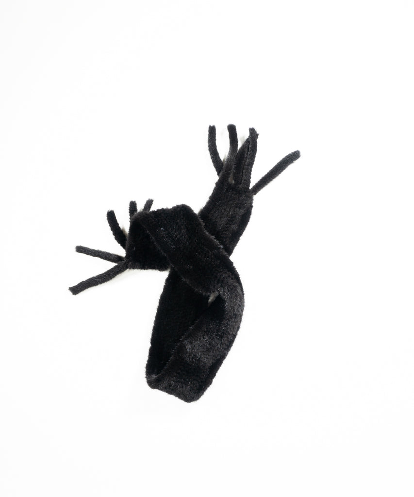 Bufanda visón tricotado negro2