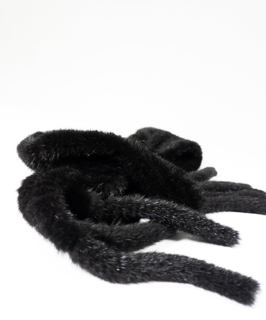 Bufanda visón tricotado negro3