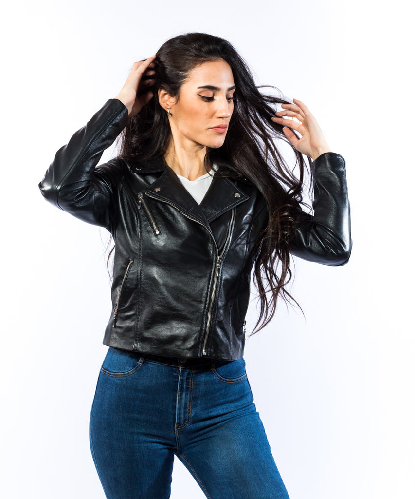 Cazadora perfecto napa negra