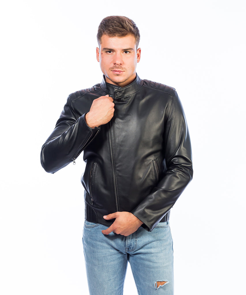 Cazadora estilo perfecto napa negra