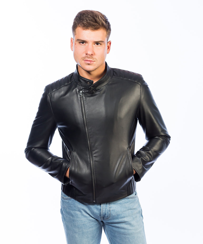 Cazadora estilo perfecto napa negra