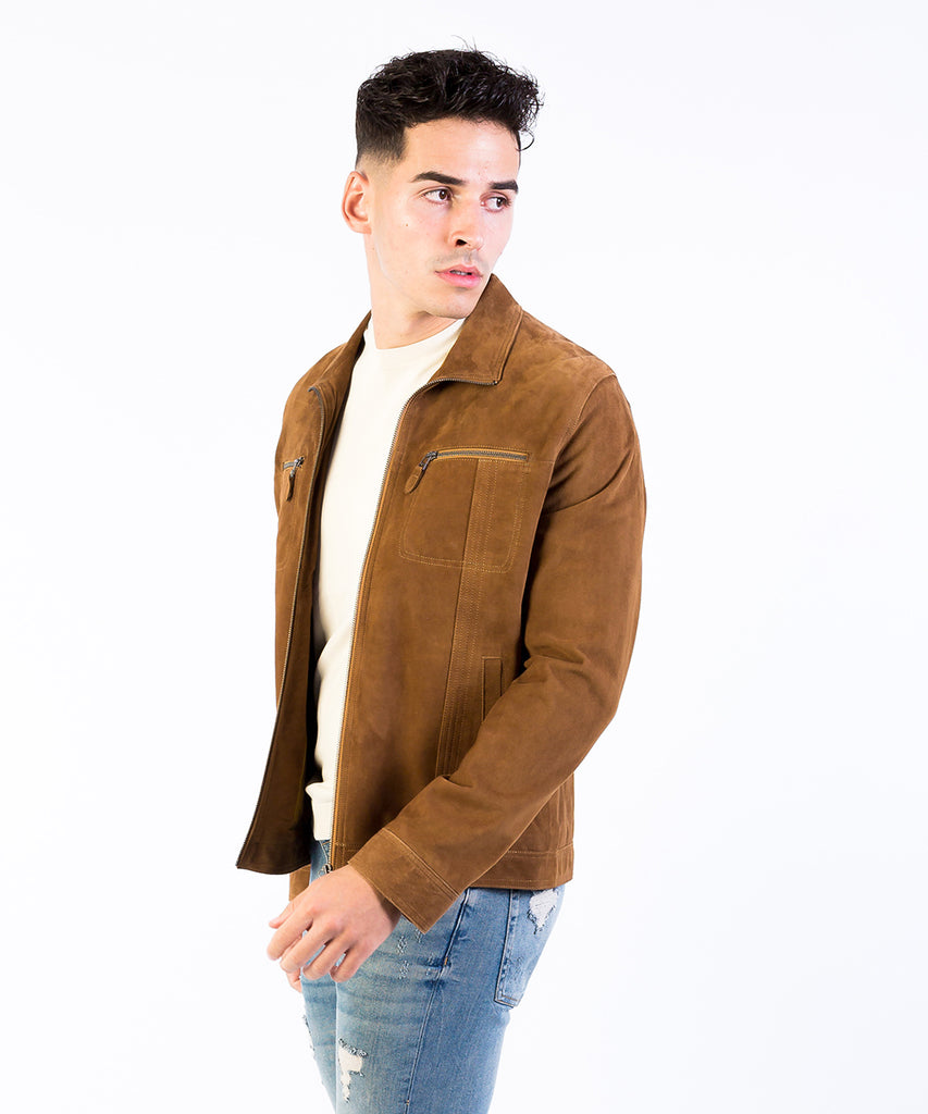 Cazadora piel ante hombre