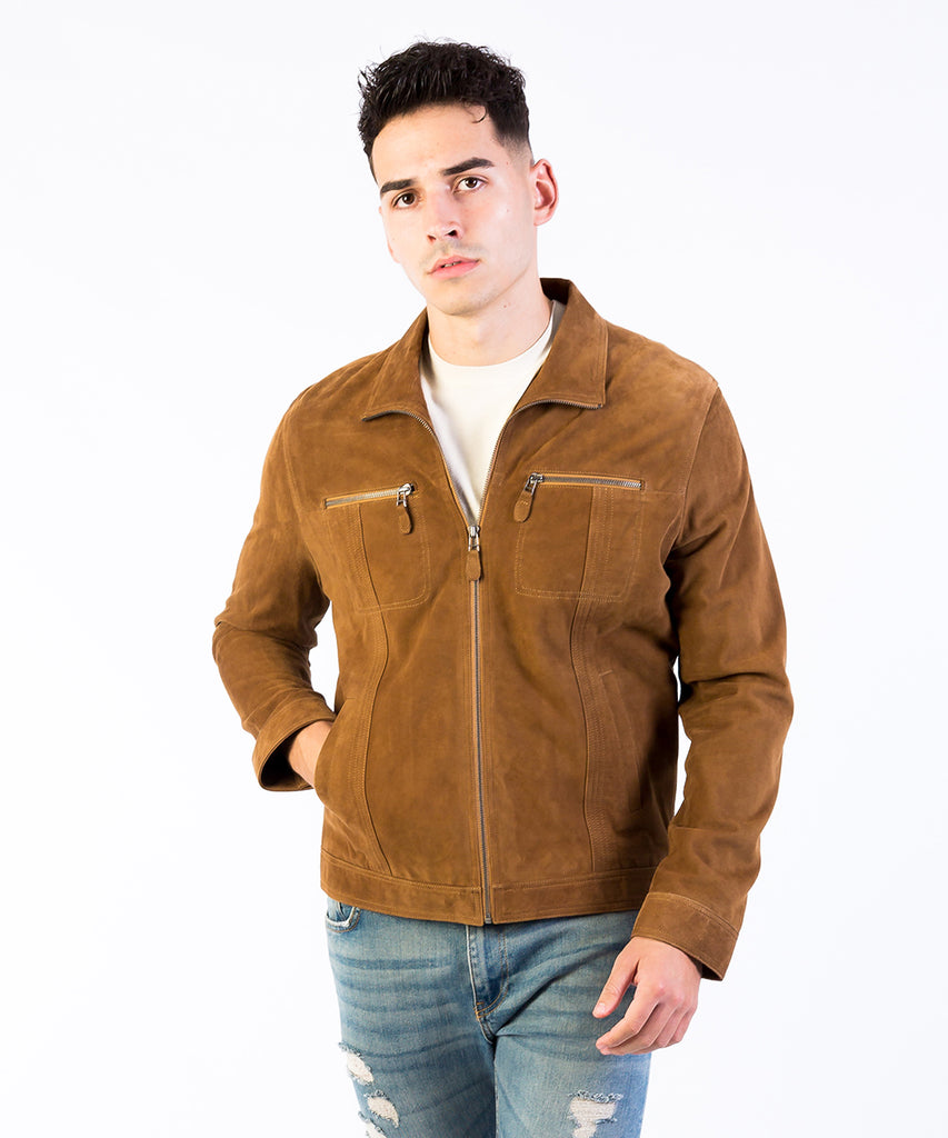 Cazadora piel ante hombre