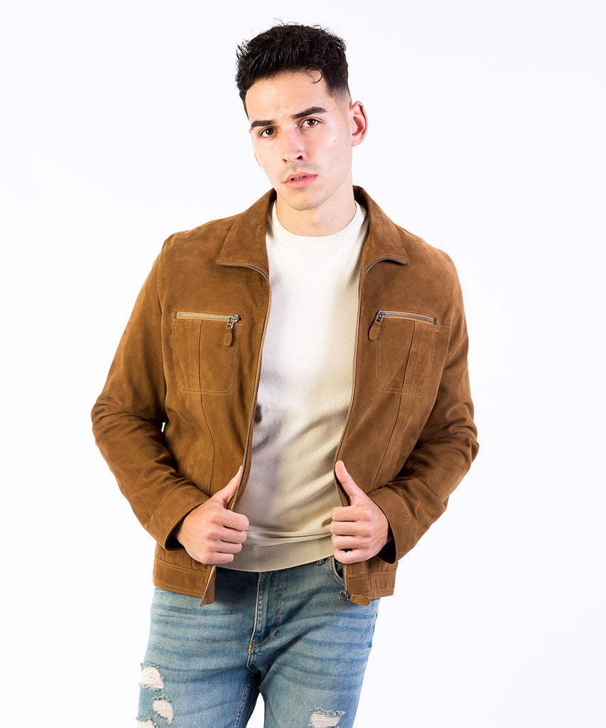 Cazadora piel ante hombre