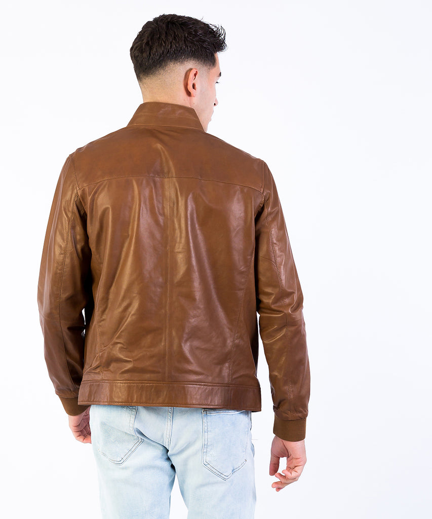 Cazadora piel napa hombre