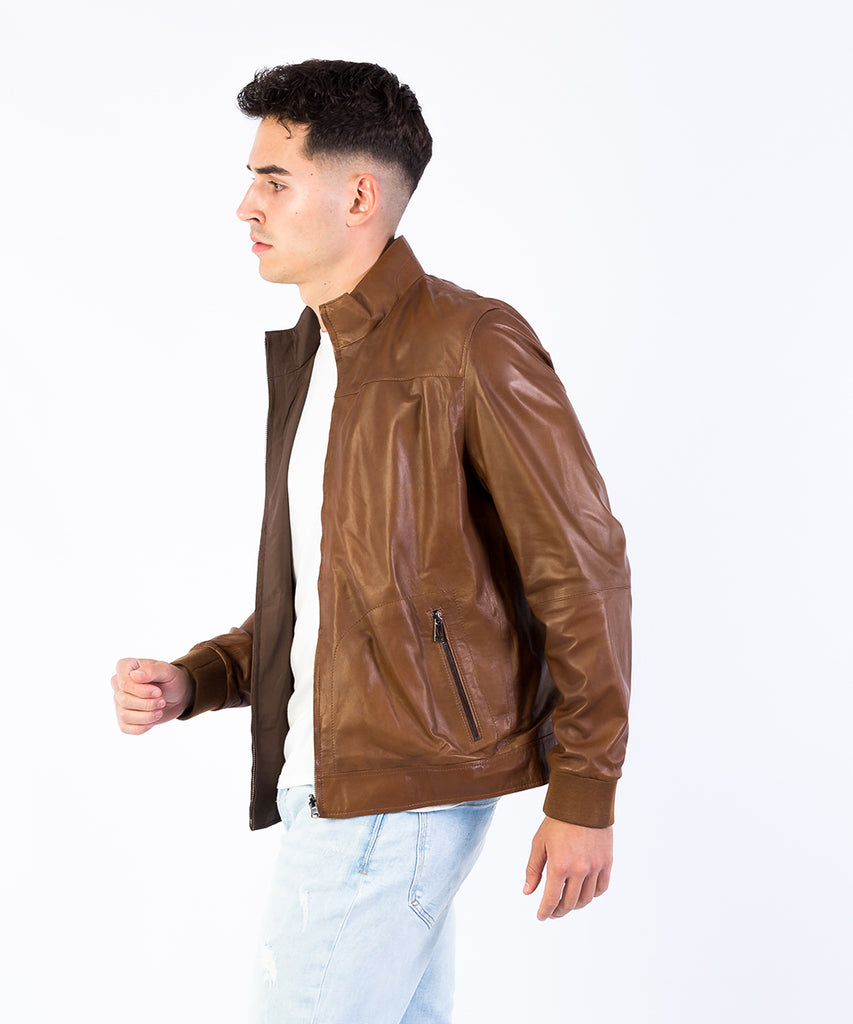 Cazadora piel napa hombre