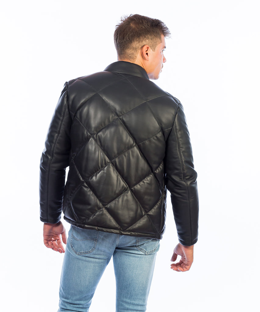 Chaqueta acolchada piel napa hombre