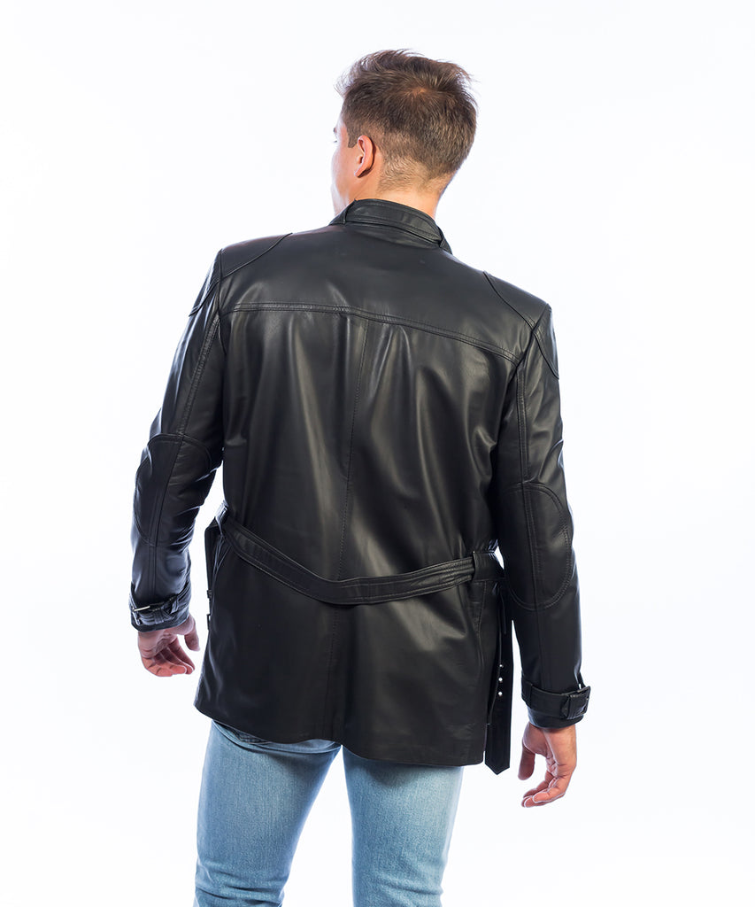 Chaqueta de piel cuatro bolsillos napa