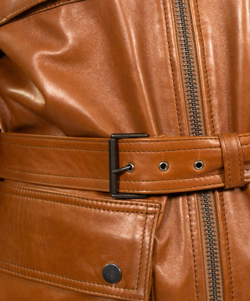 Chaqueta de piel encerado para hombre