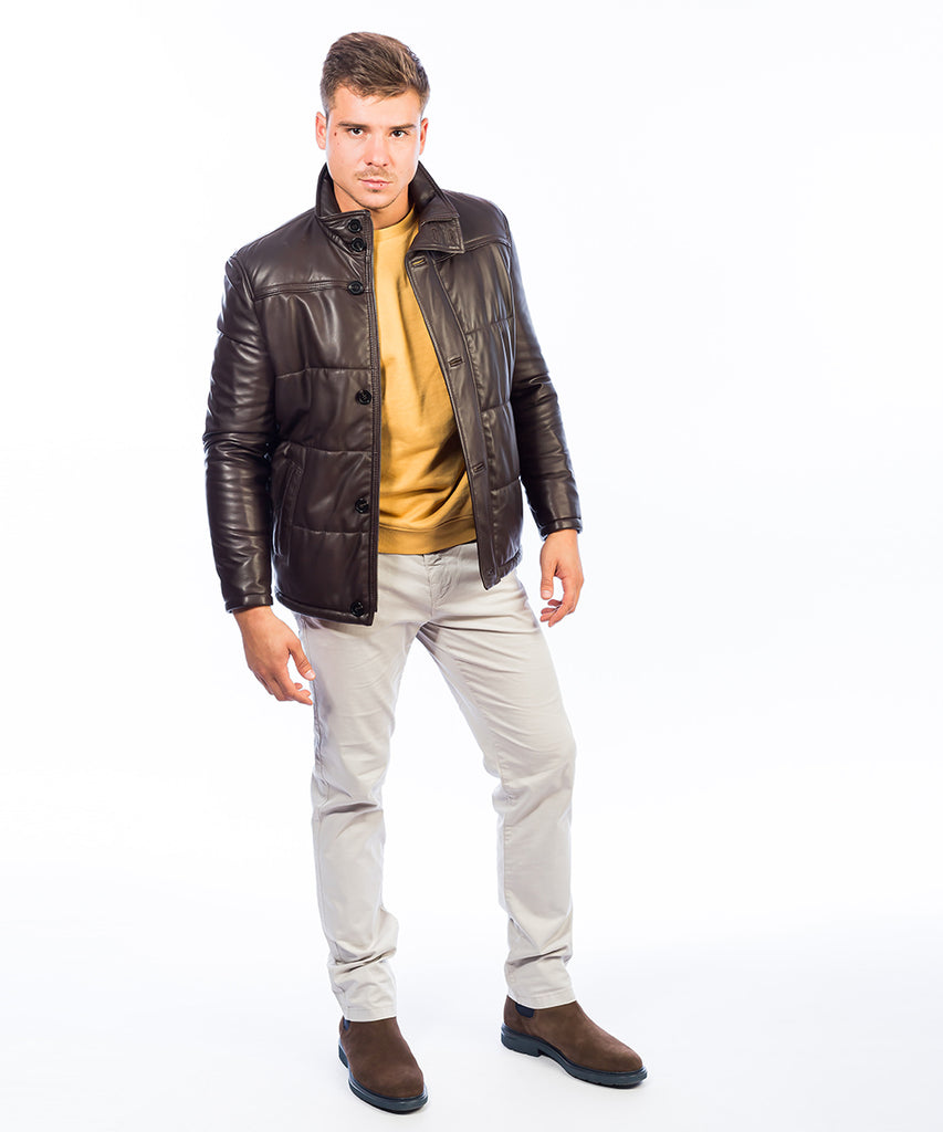 Chaqueta napa entrefino acolchado