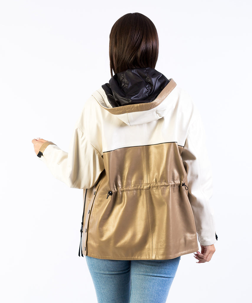 Chaqueta napa oversize capucha