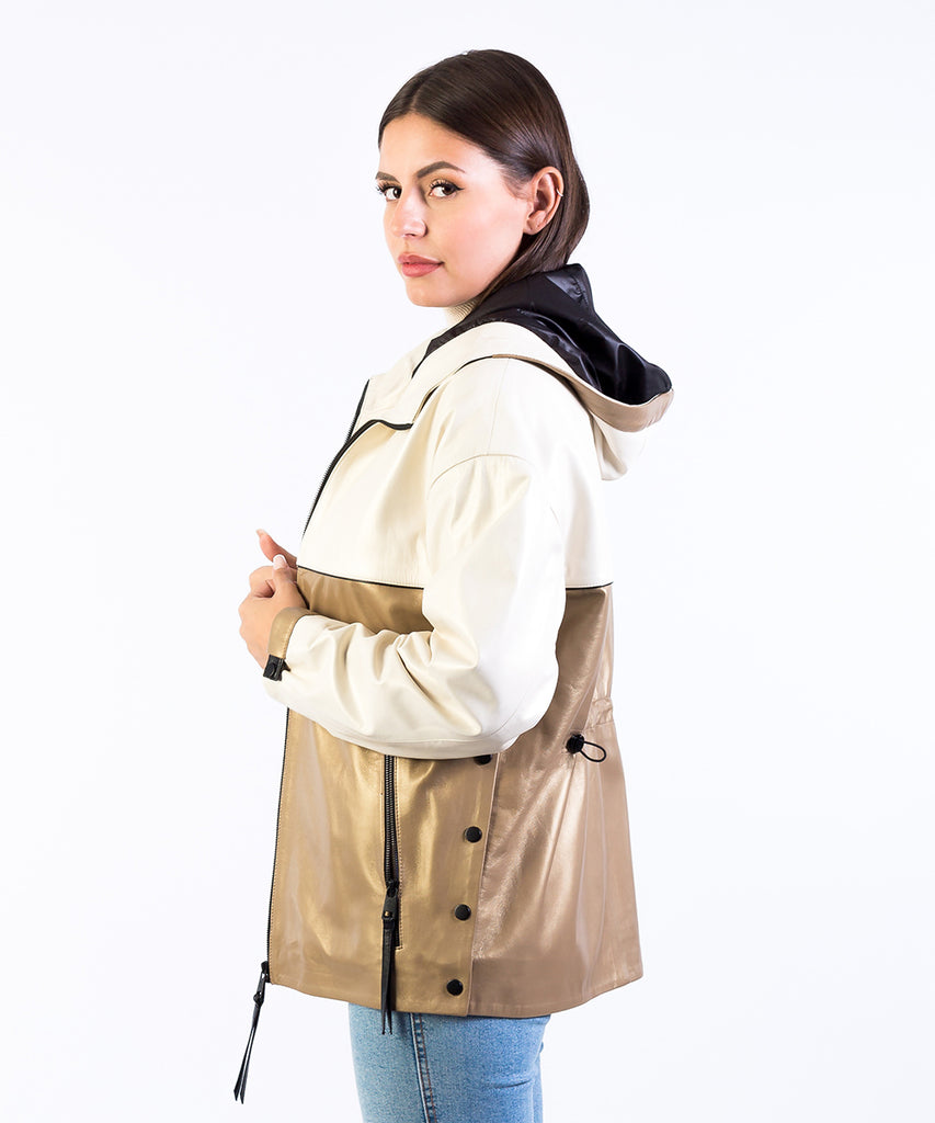 Chaqueta napa oversize capucha