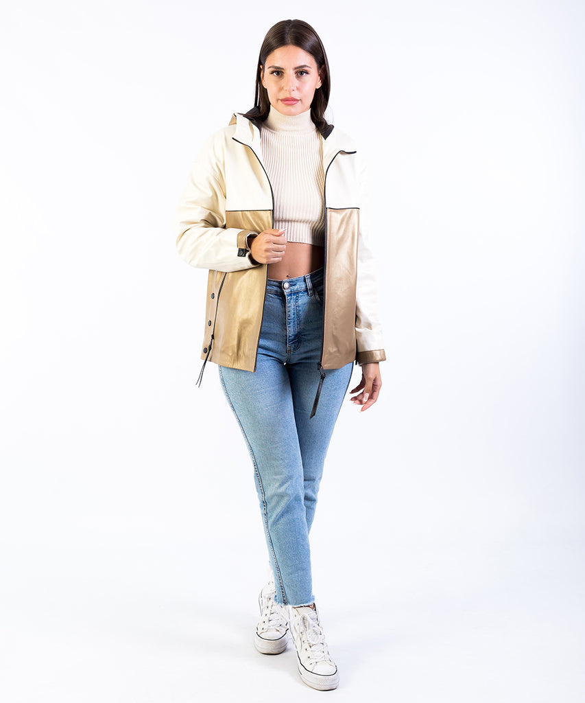 Chaqueta napa oversize capucha
