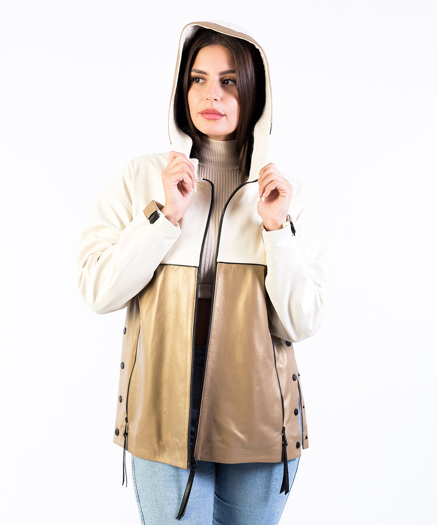 Chaqueta napa oversize capucha