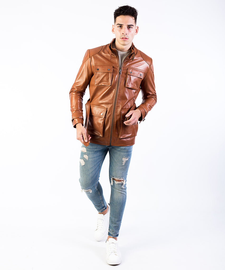Chaqueta piel napa hombre