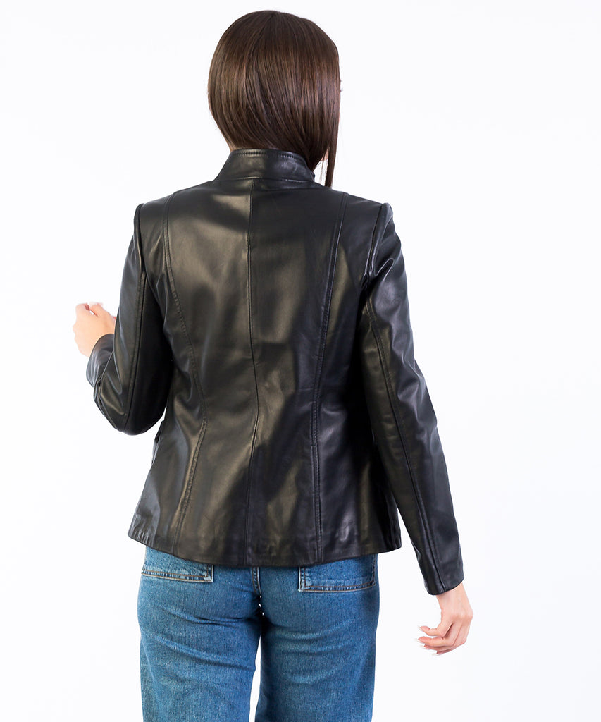Chaqueta piel napa negro mujer