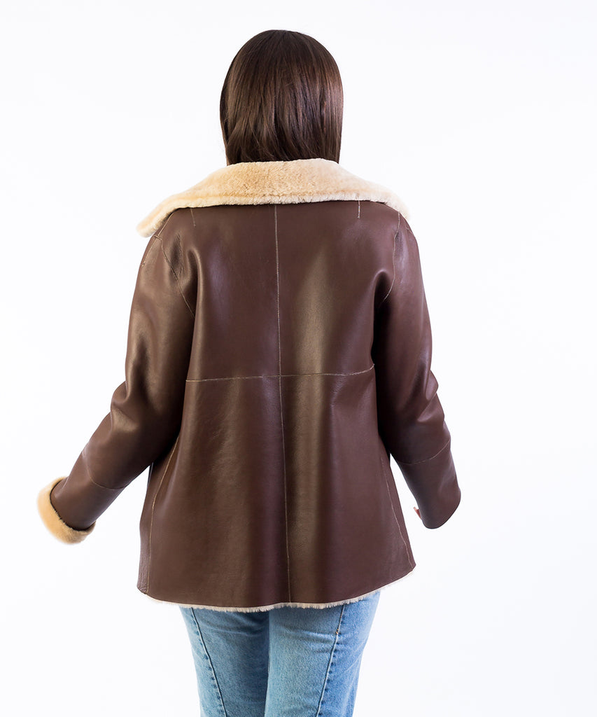 Chaqueta piel doble faz reversible