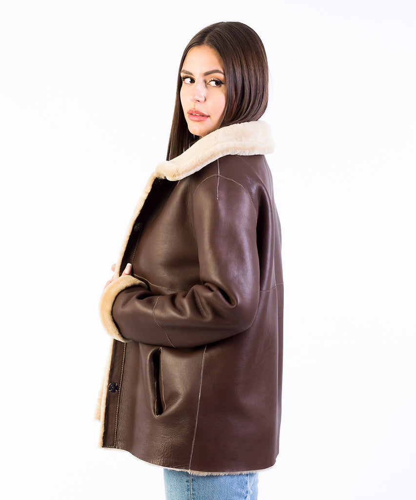 Chaqueta piel doble faz reversible