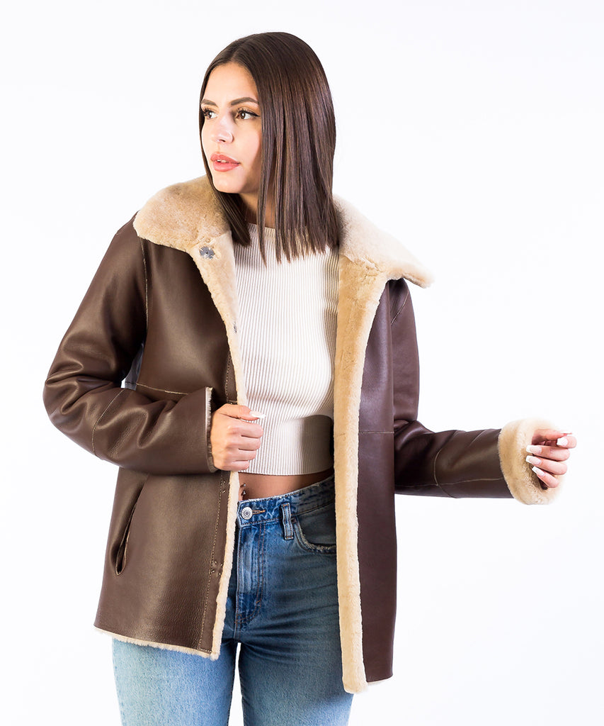 Chaqueta piel doble faz reversible