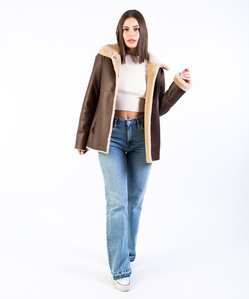 Chaqueta piel doble faz reversible