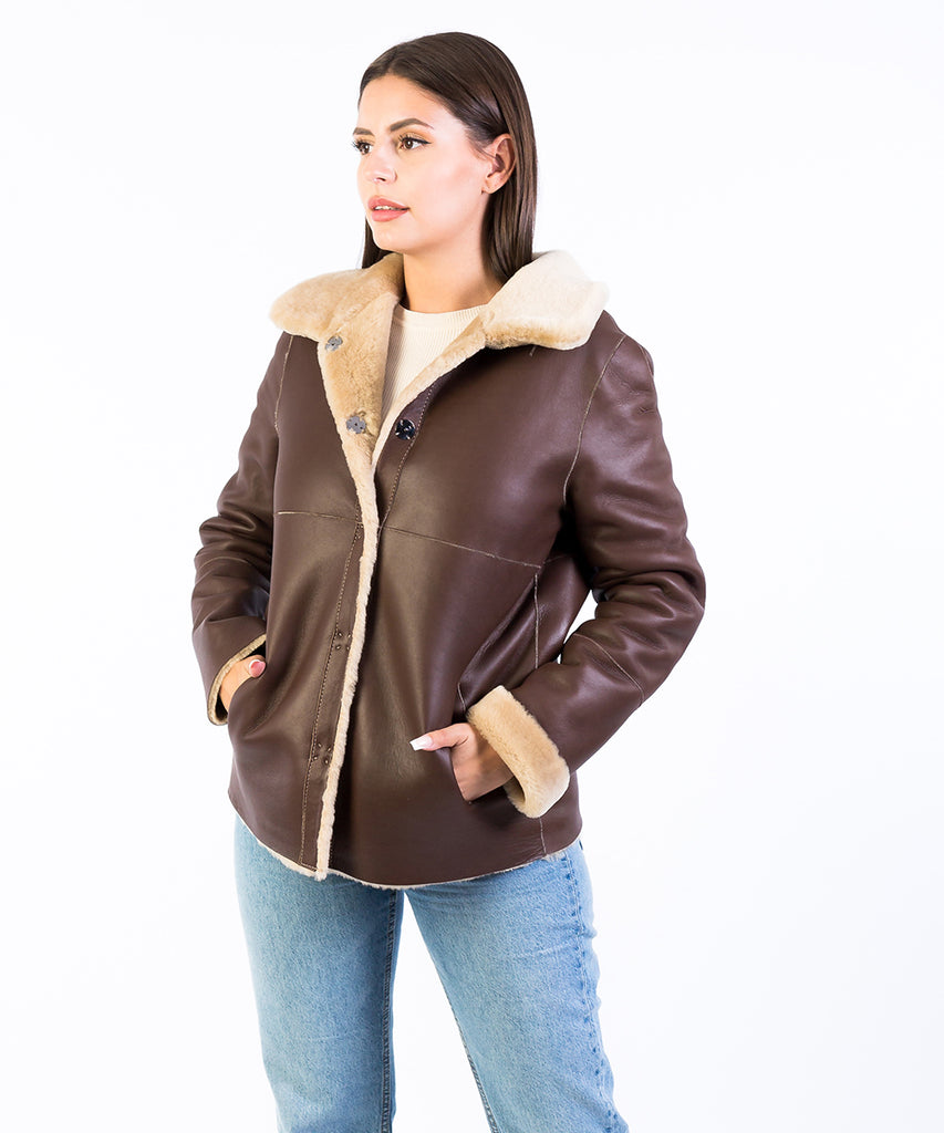 Chaqueta piel doble faz reversible