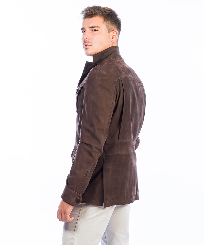 Chaqueta sahariana piel nobuck