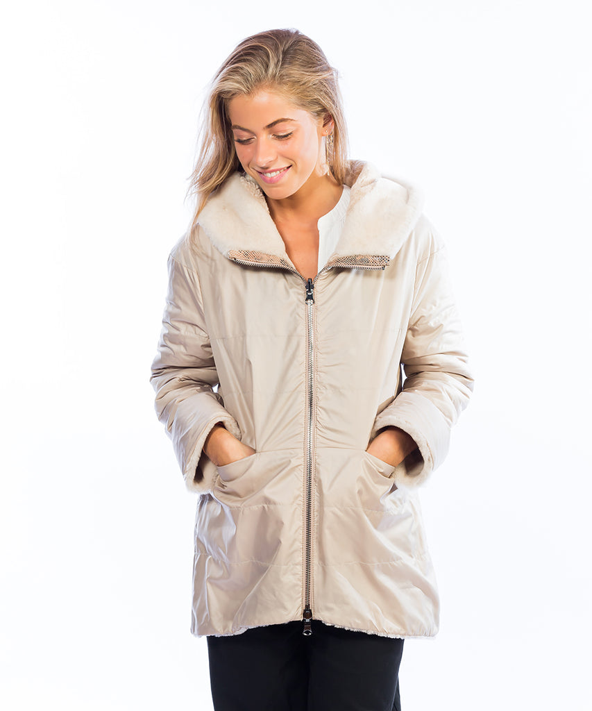 Chaquetón piel vuelta reversible