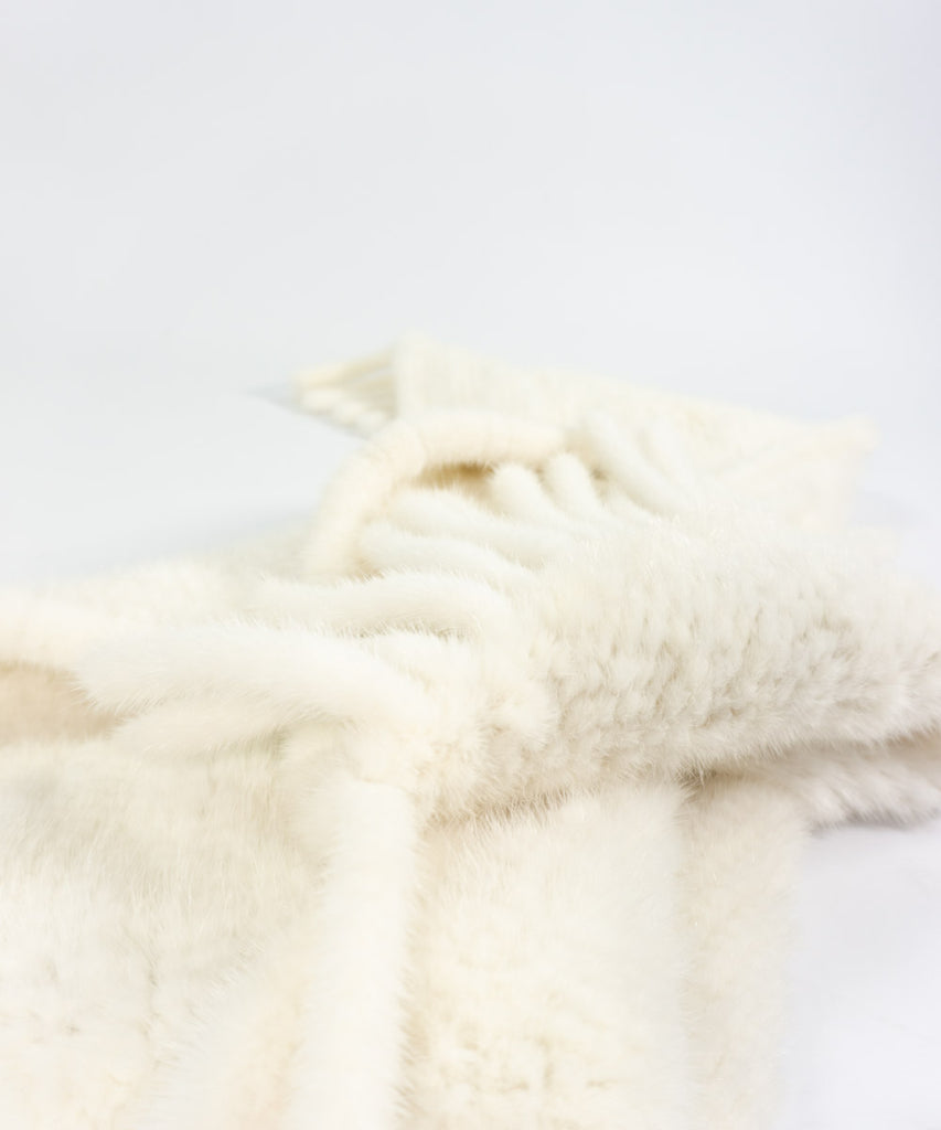 Echarpe visón tricotado blanco2