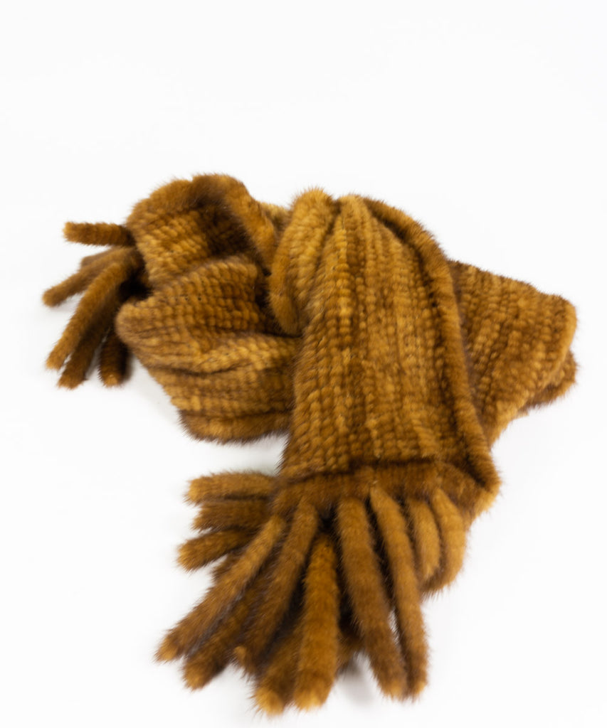 Echarpe visón tricotado gold2