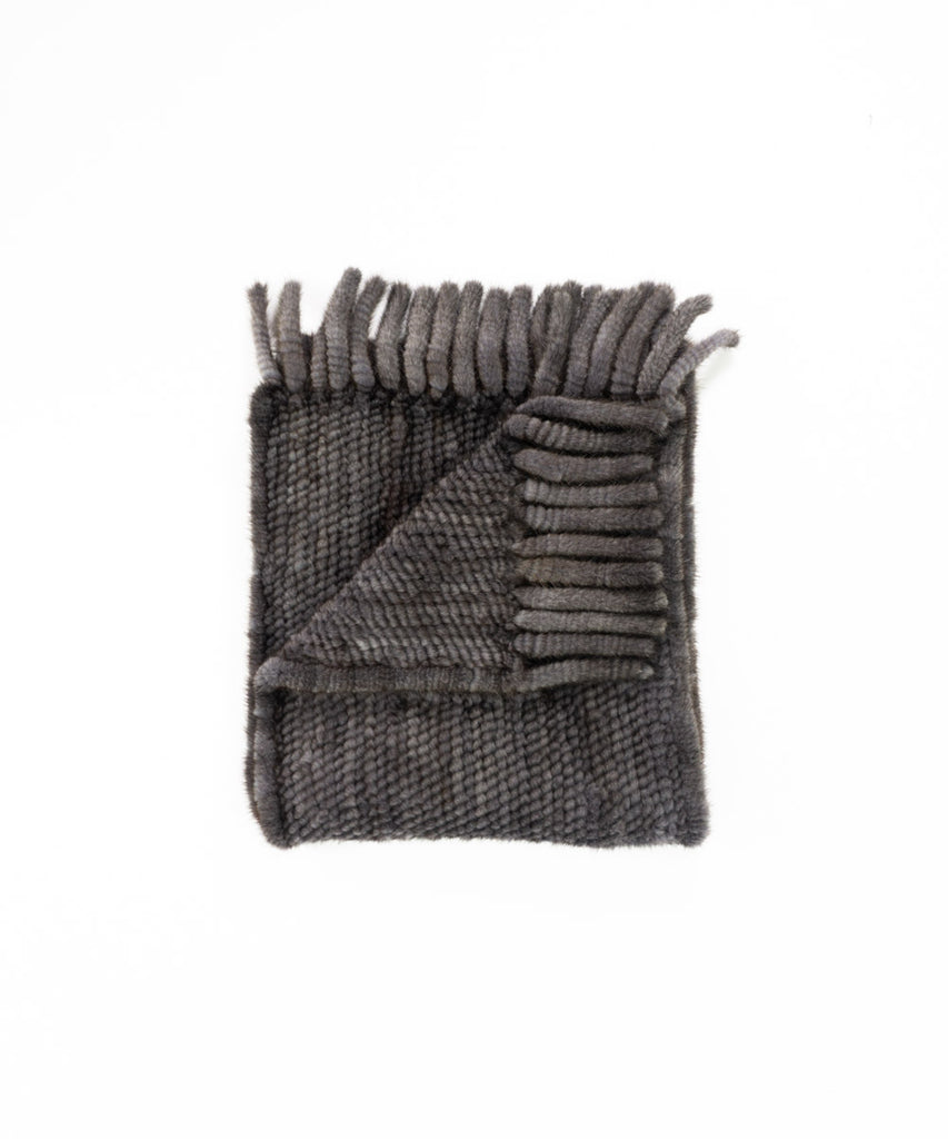 Echarpe visón tricotado gris