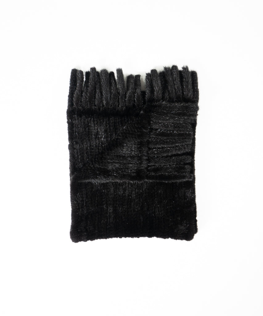 Echarpe visón tricotado negro1