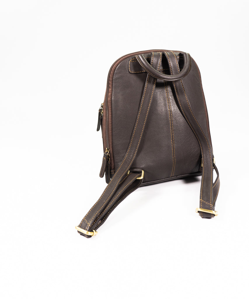 Mochila cuero marrón