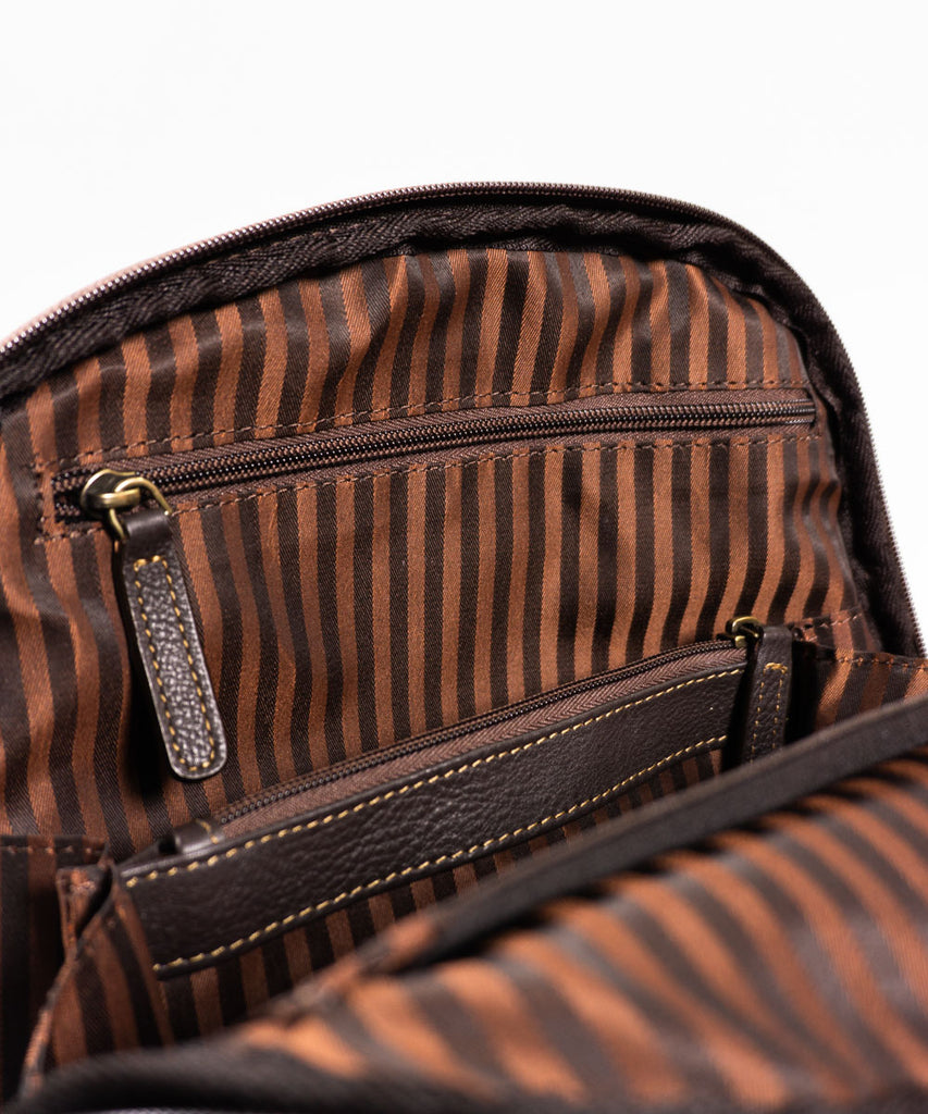 Mochila cuero marrón