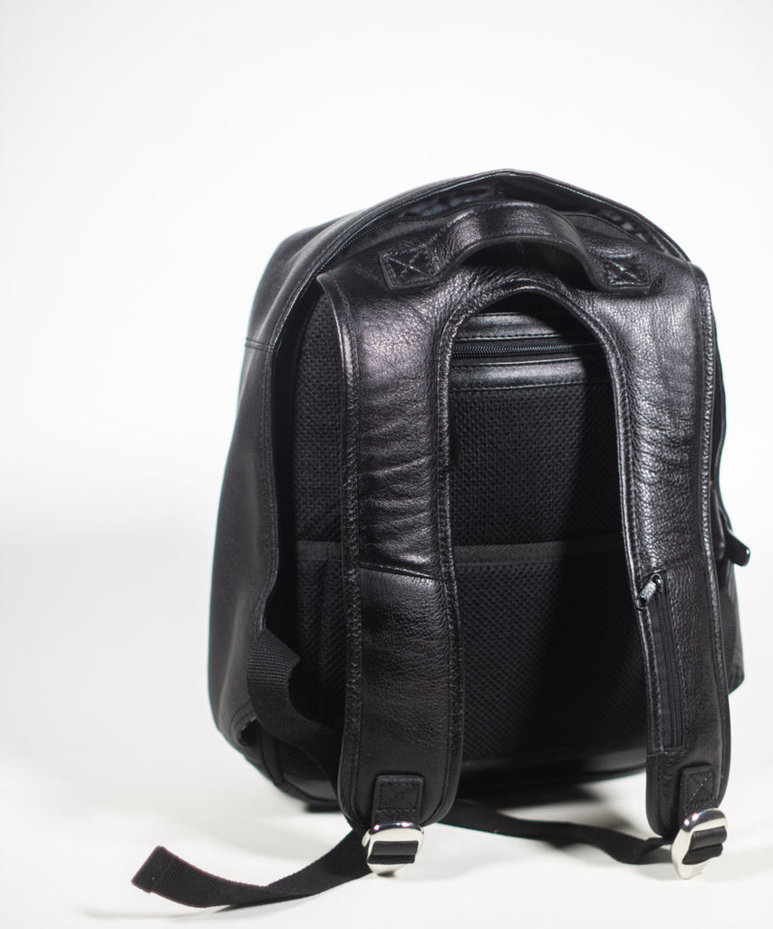 Mochila cuero antirrobo negro