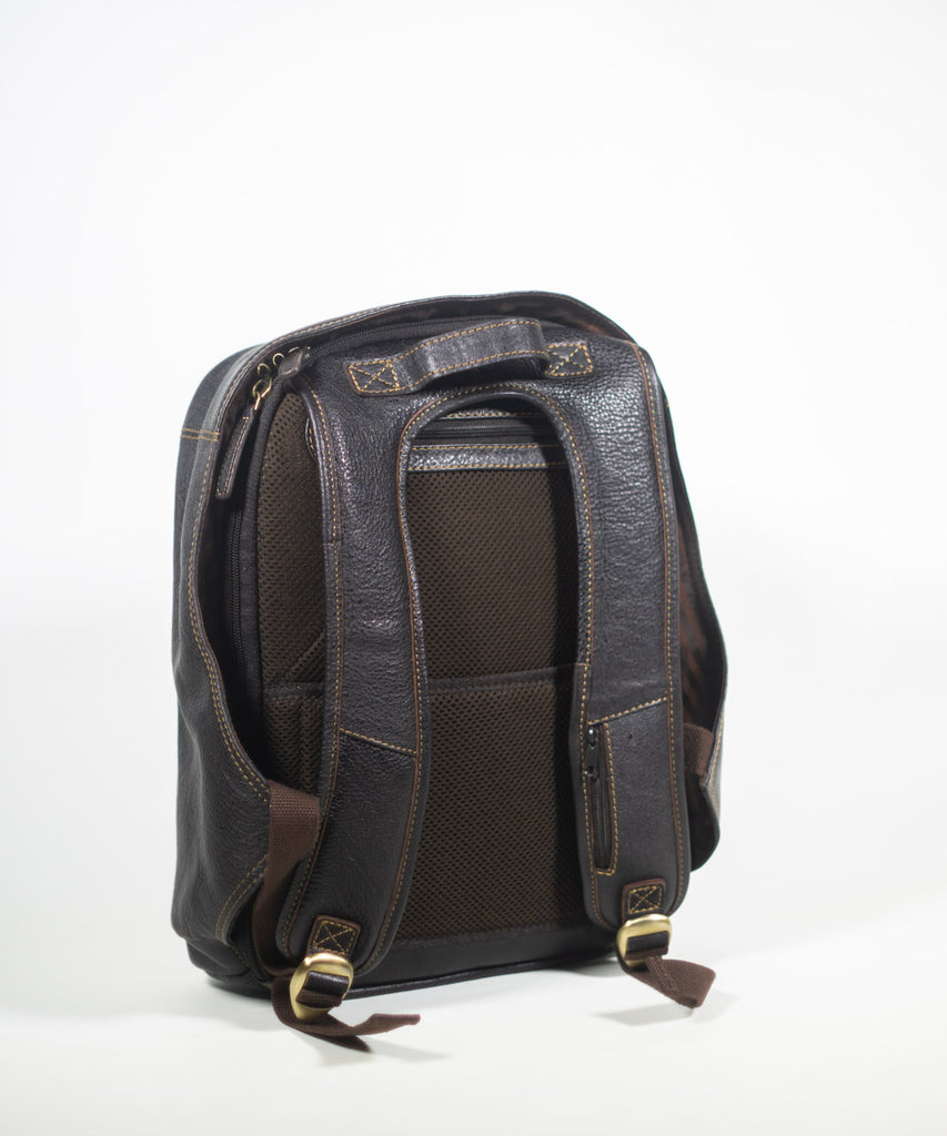 Mochila anti-theft piel marrón